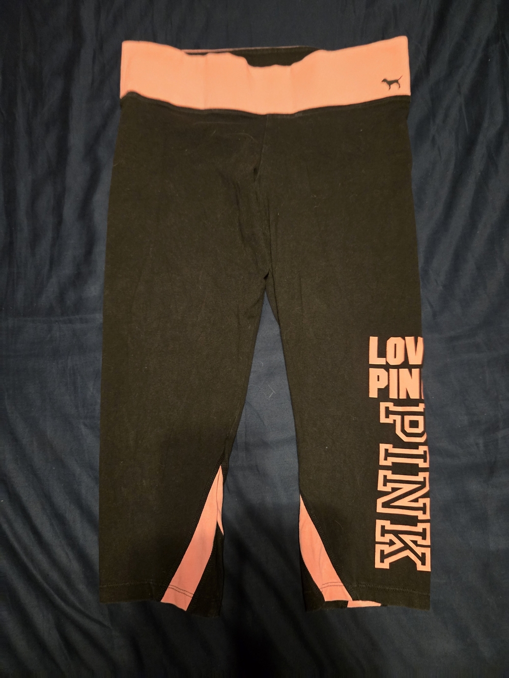 PINK Victoria's Secret by Victoria's Secret Girls' Black & Pink Capri Leggings